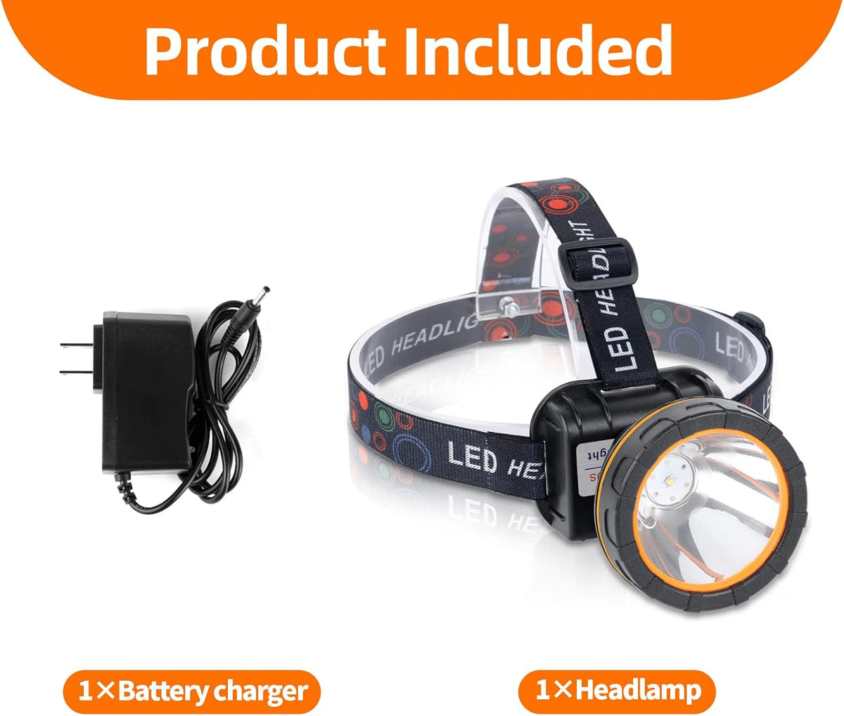 High-Power Rechargeable LED Headlamp for Hunting, Waterproof & Adjustable