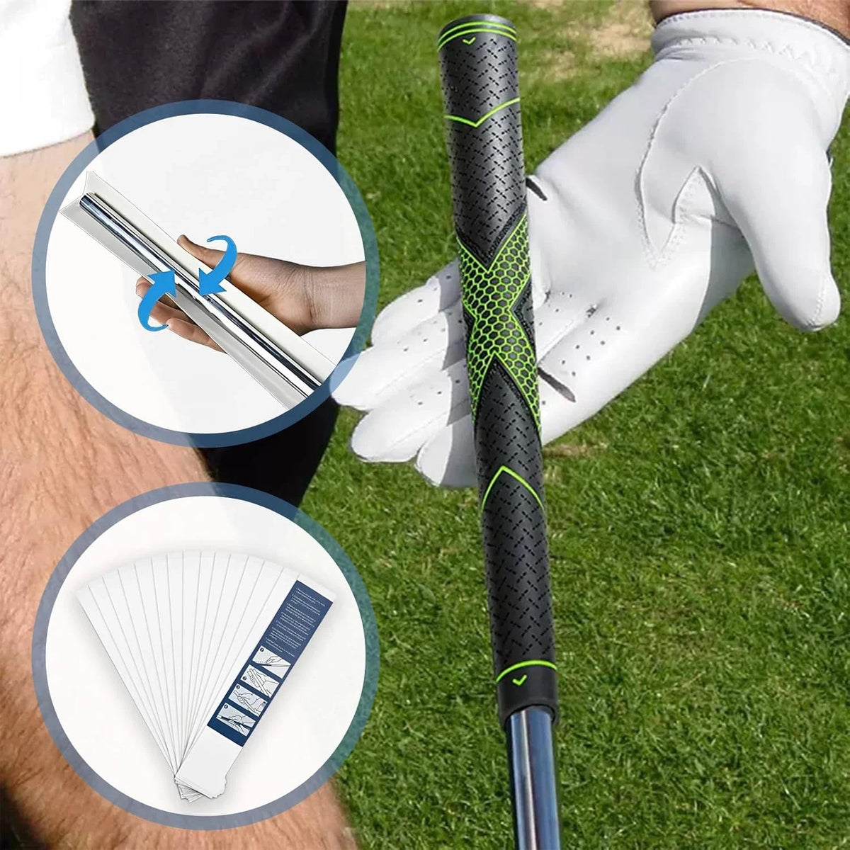 Golf Grip Kit 15-PCS Regripping Tape with Double-Sided Adhesive, 2x10 White
