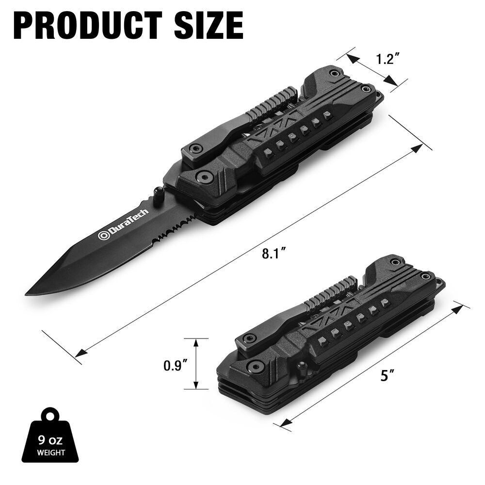 20-in-1 Multitool Pocket Knife with Locking Blade, Saw, Screwdriver, Fire Starter