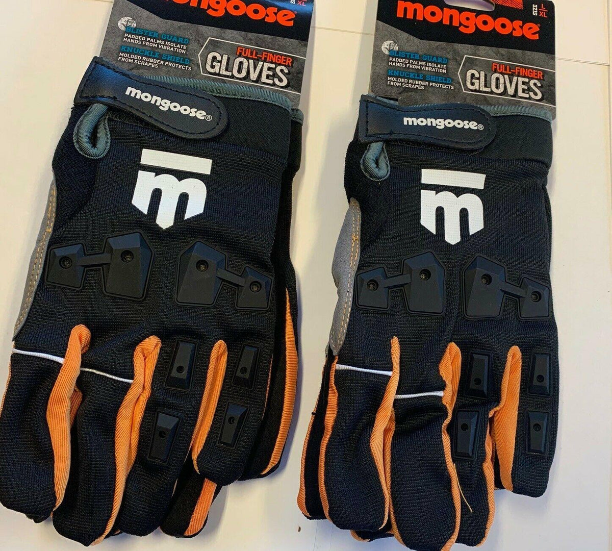 Bicycle Gloves Full Finger Padded MTB BMX Bike Gloves L/XL Black