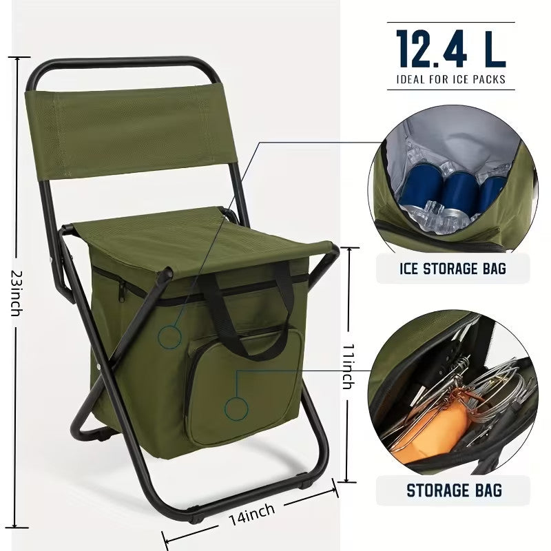 Portable Folding Camping Chair with Backrest Lightweight Compact Stool