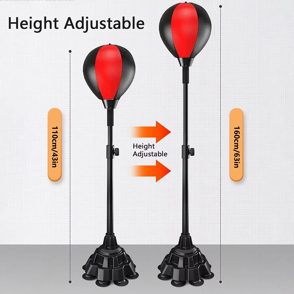 Height Adjustable Reflex Speed Bag for Boxing Training - Freestanding Punching Bag
