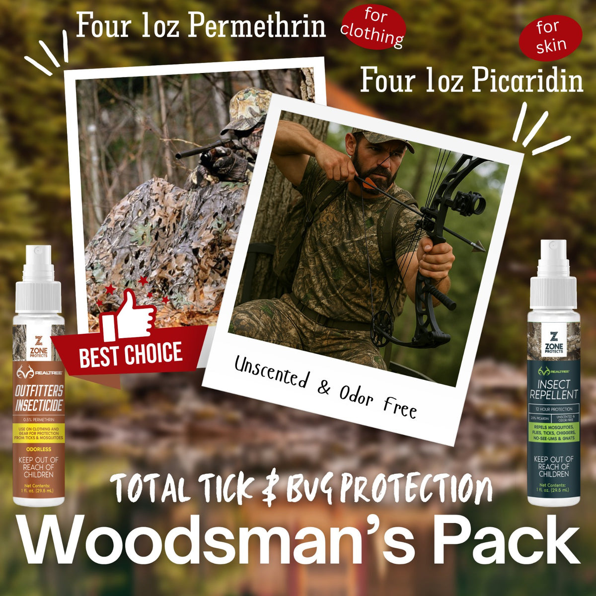 Realtree Woodsman's Insect Defense Pack - Picaridin & Permethrin