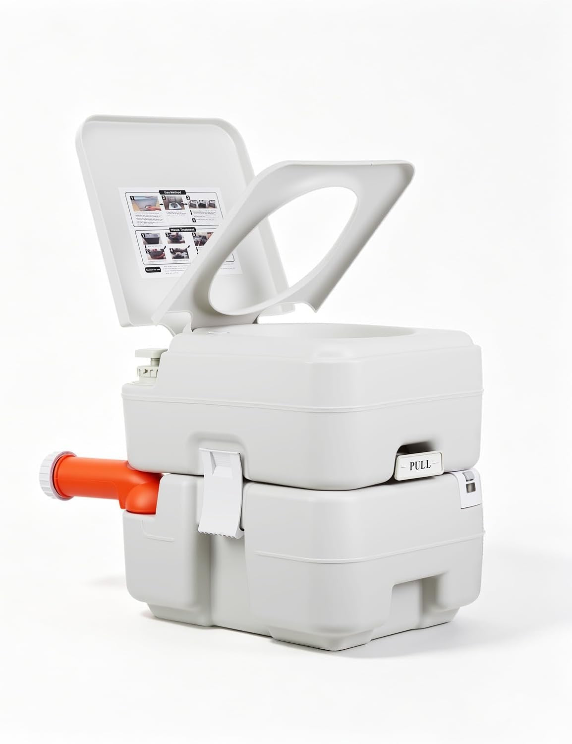 Portable Toilet 5.3 Gallon with 3-Outlet Flush for Camping RV Travel