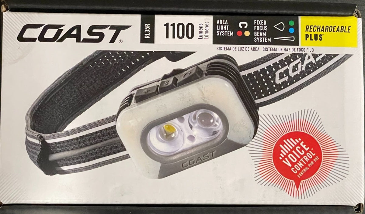 Rechargeable LED Headlamp 1100 Lumen Voice Control Waterproof Camping Light