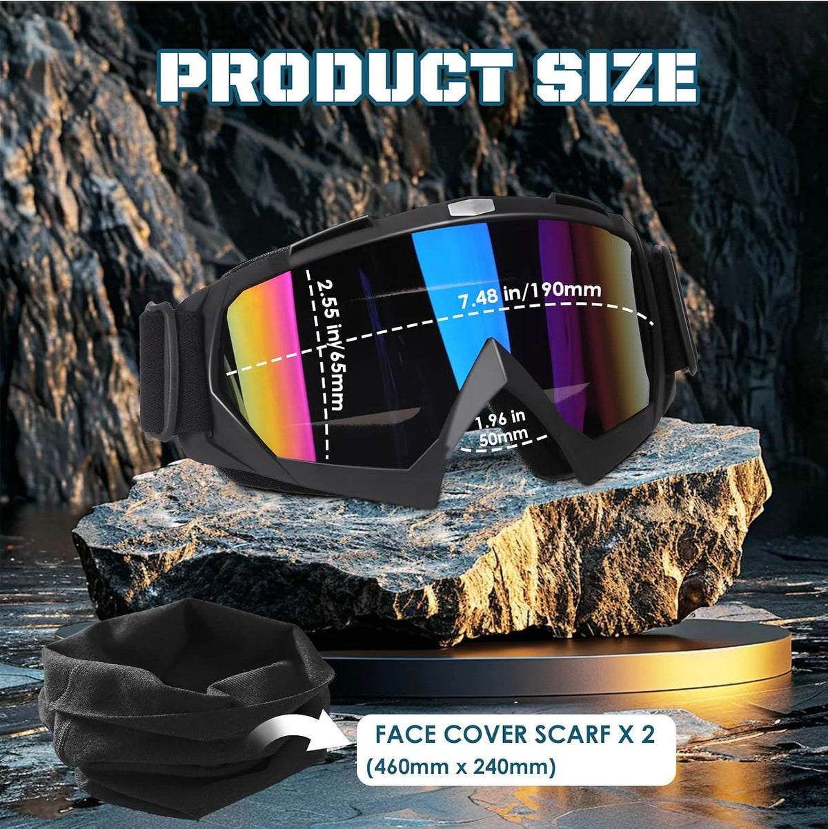 Motorcycle Goggles for ATV Dirt Bike Motocross - Impact-Resistant UV Protection