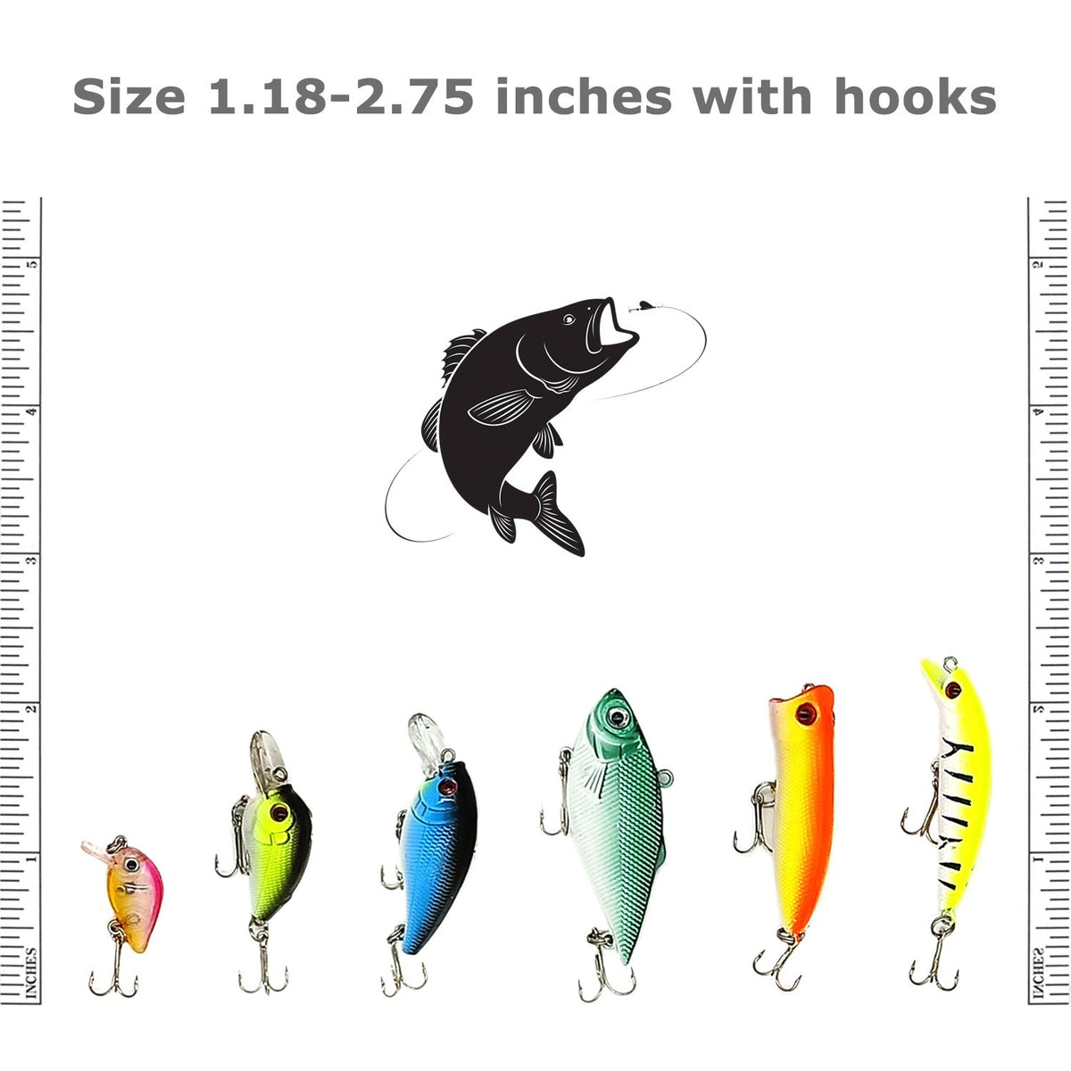 30PCS Fishing Lure Set with Crankbaits, Treble Hooks & Minnows