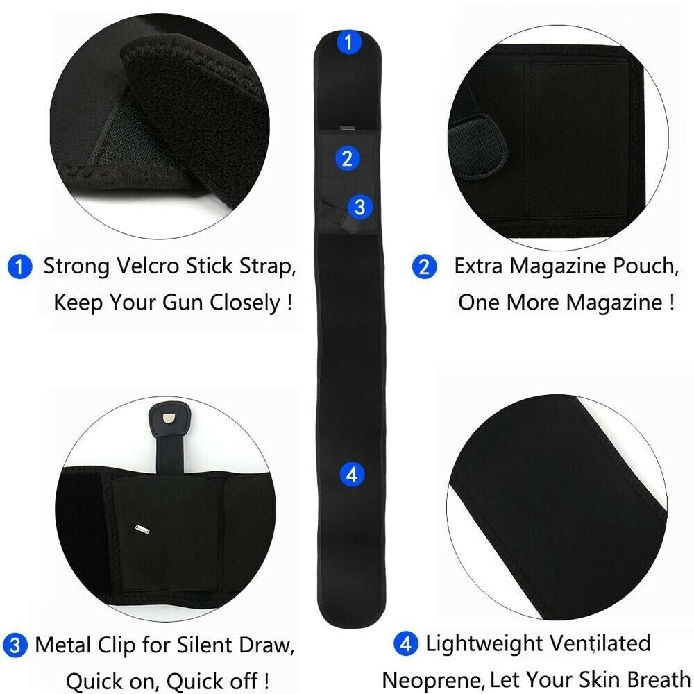 Concealed Carry Belly Band Holster for Left-Hand Gun Waist Wrap