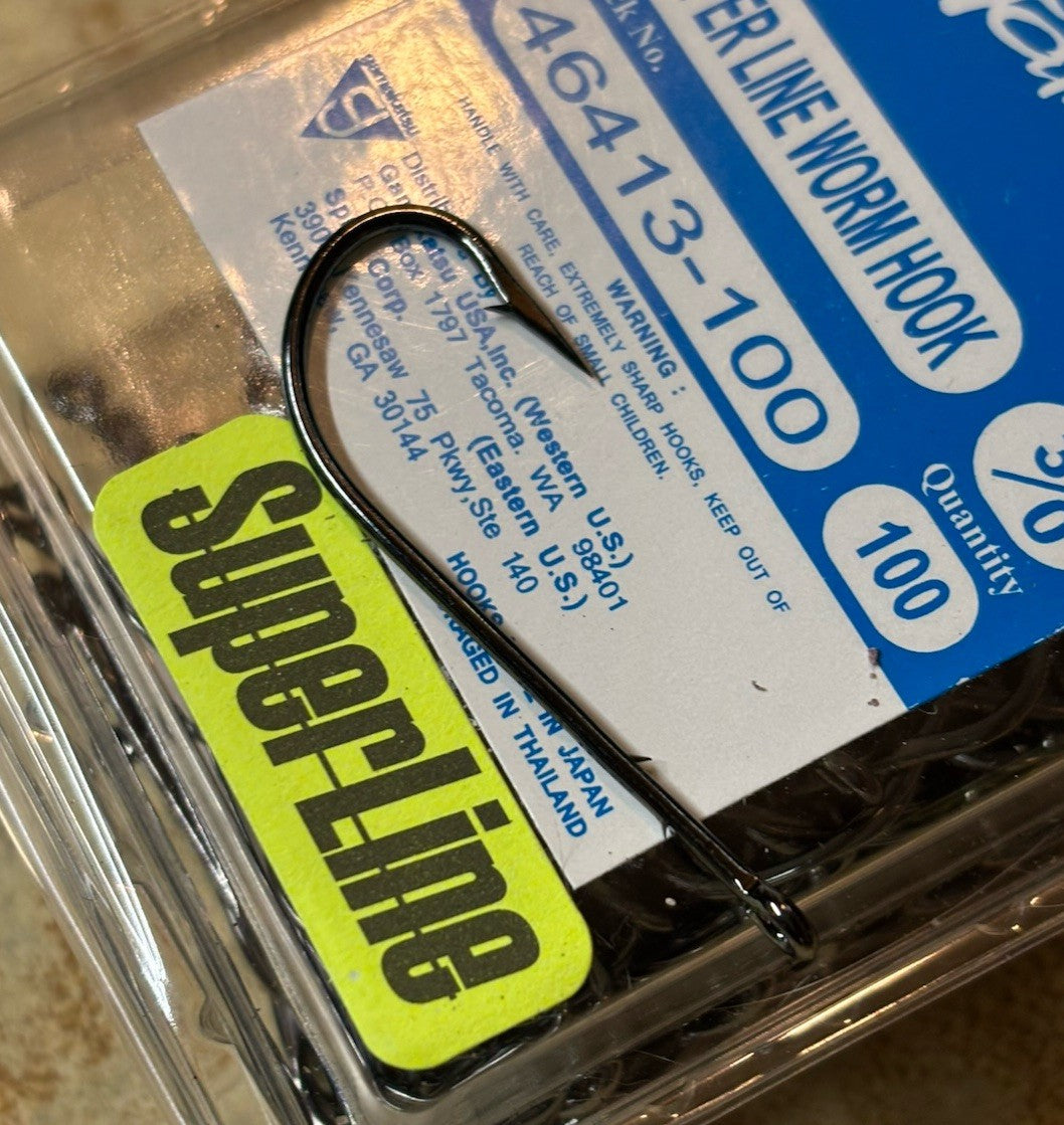 Gamakatsu 3/0 Straight Shank Worm Fishing Hooks - 100 Pack