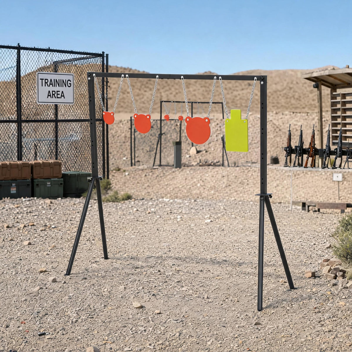 Heavy Duty AR500 Steel Target System with Adjustable Stand for Outdoor Shooting