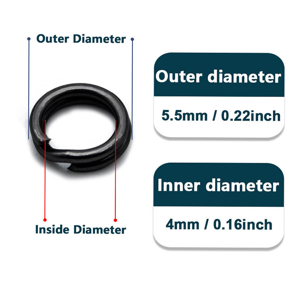 Heavy Duty Stainless Steel Fishing Split Rings for Lures - Assorted Sizes, 200 pcs
