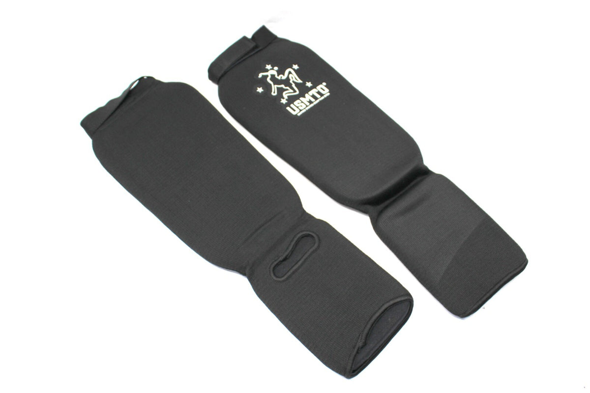 Muaythai Shin Pads for Martial Arts Training - Black, Size L