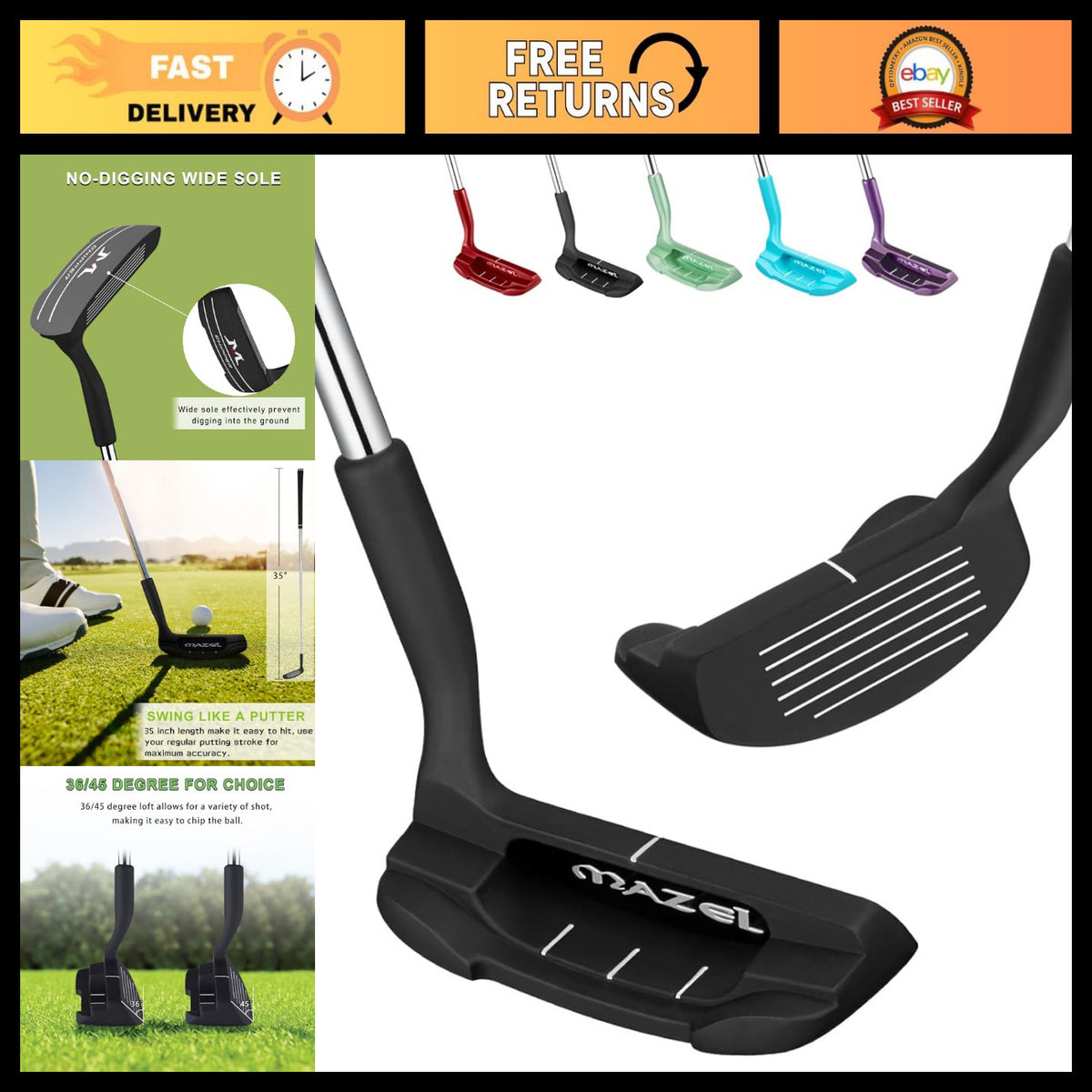 Golf Chipping Wedge 36/45 Degree Short Game Practice Tool for Men & Women
