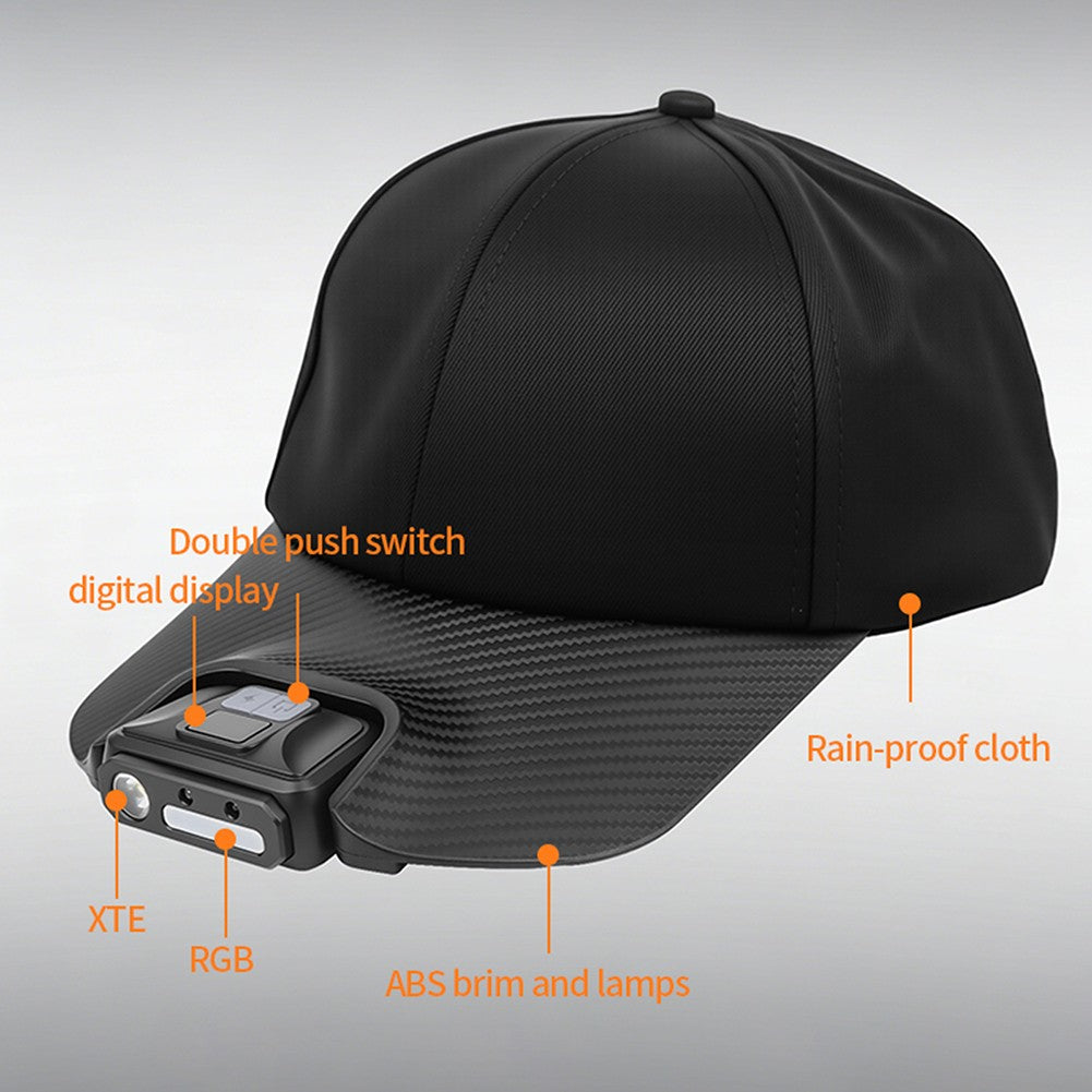 Rechargeable LED Baseball Cap with Headlight for Camping Running Outdoor