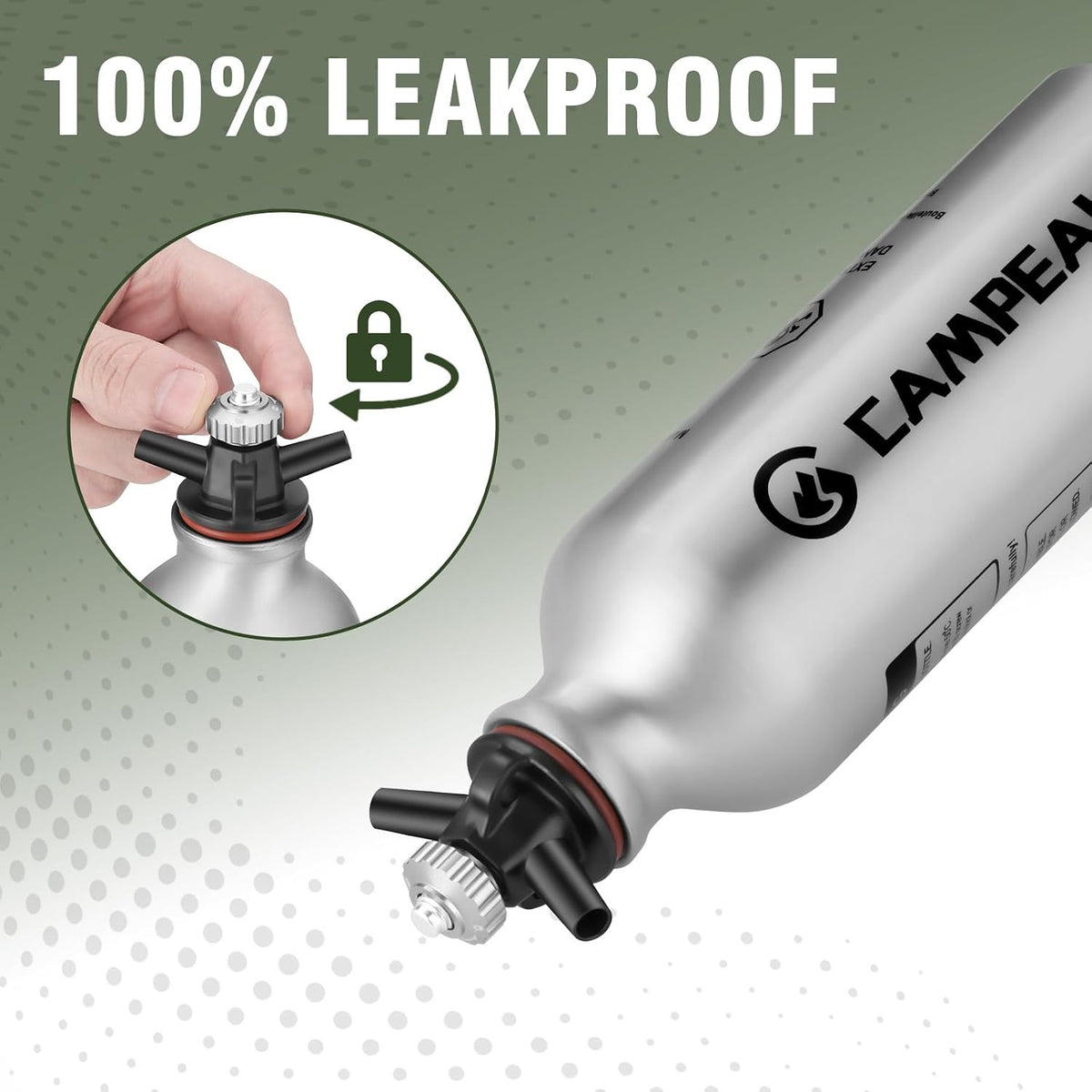 0.5L Aluminum Liquid Fuel Bottle with Safety Valve for Camping