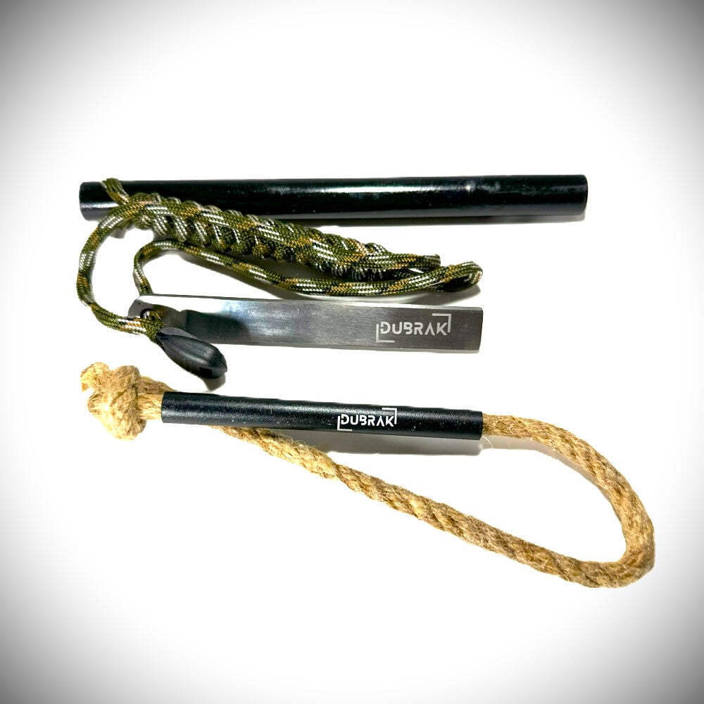 Heavy-Duty Ferro Rod Fire Starter Kit with Tinder Rope for Camping