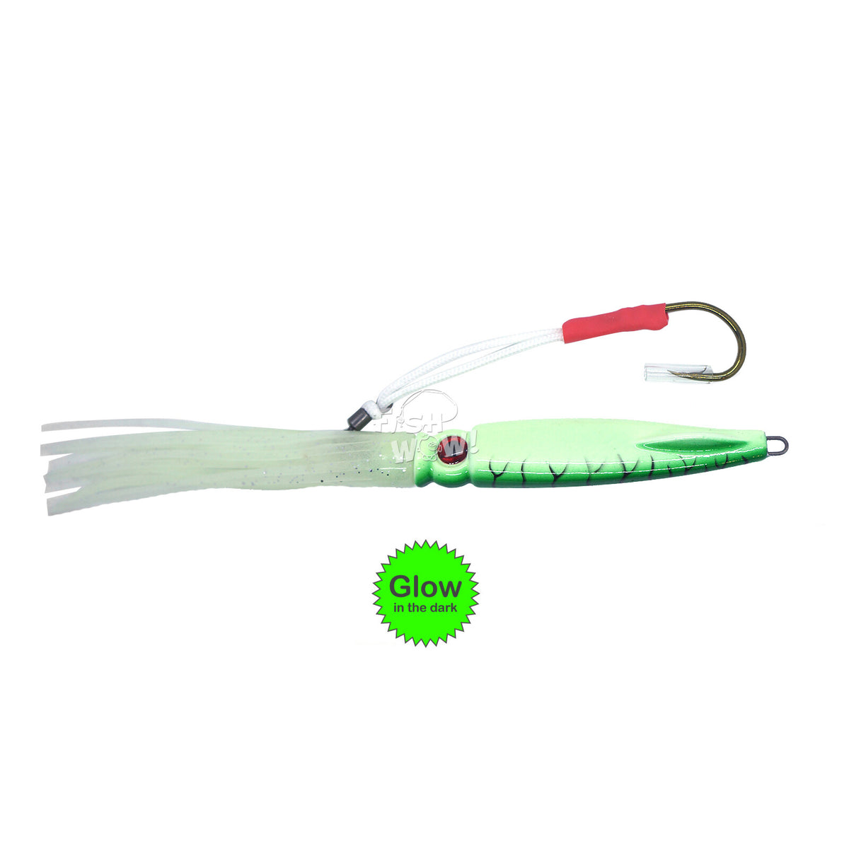 Saltwater 3D Swim Squid Jig with Glow in the Dark 100g Fishing Lure