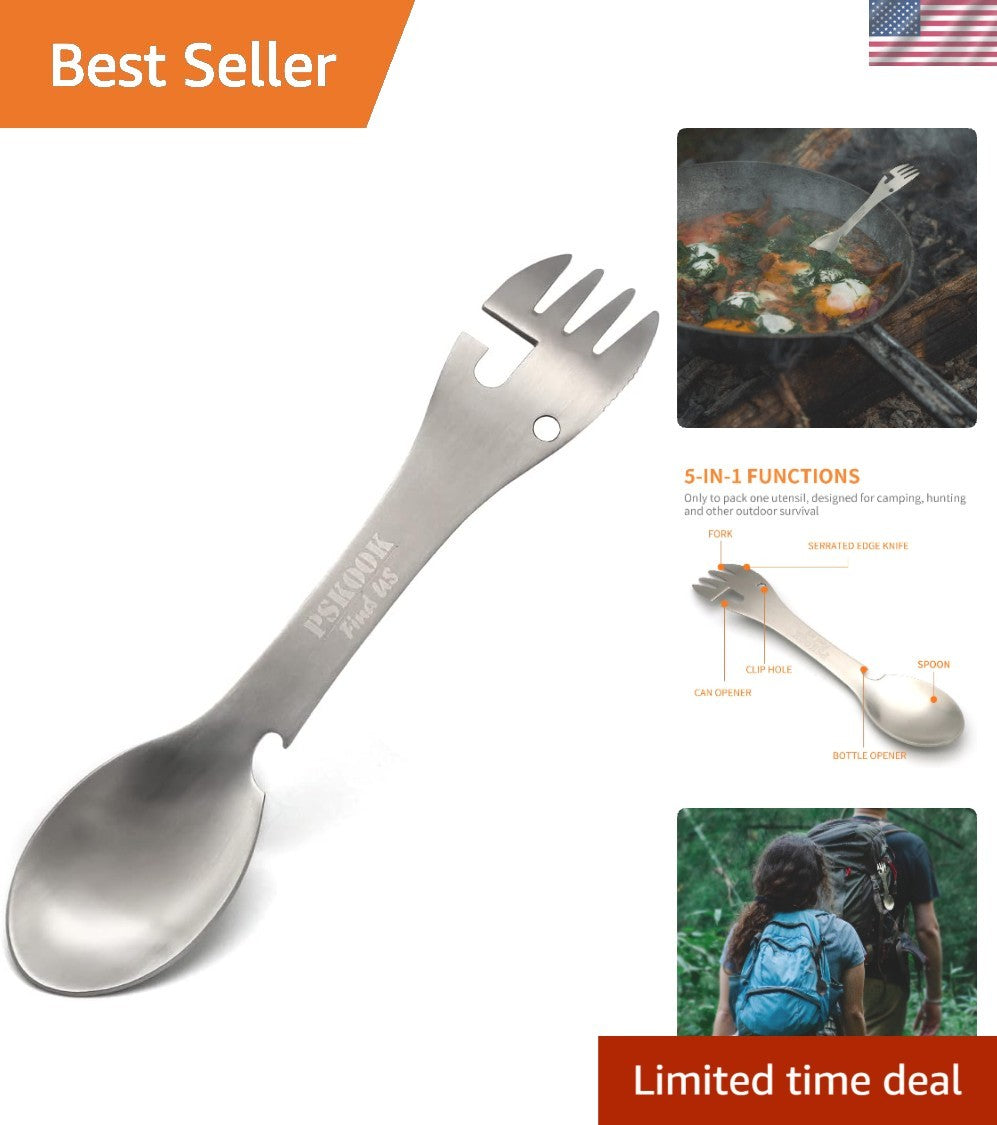 Camping Spork 5-in-1 Stainless Steel Utensil Multi-Tool Lightweight