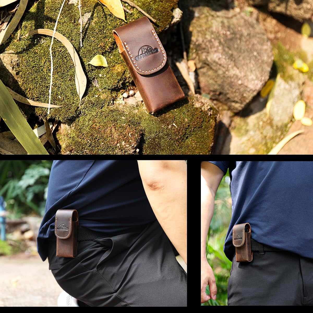 Leather Multitool Sheath for Leatherman Wave & Plus - Belt Loop Holster