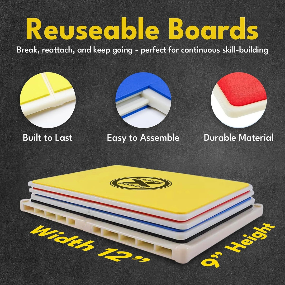 Rebreakable Martial Arts Breaking Board – 4 Color Levels for Kids & Adults