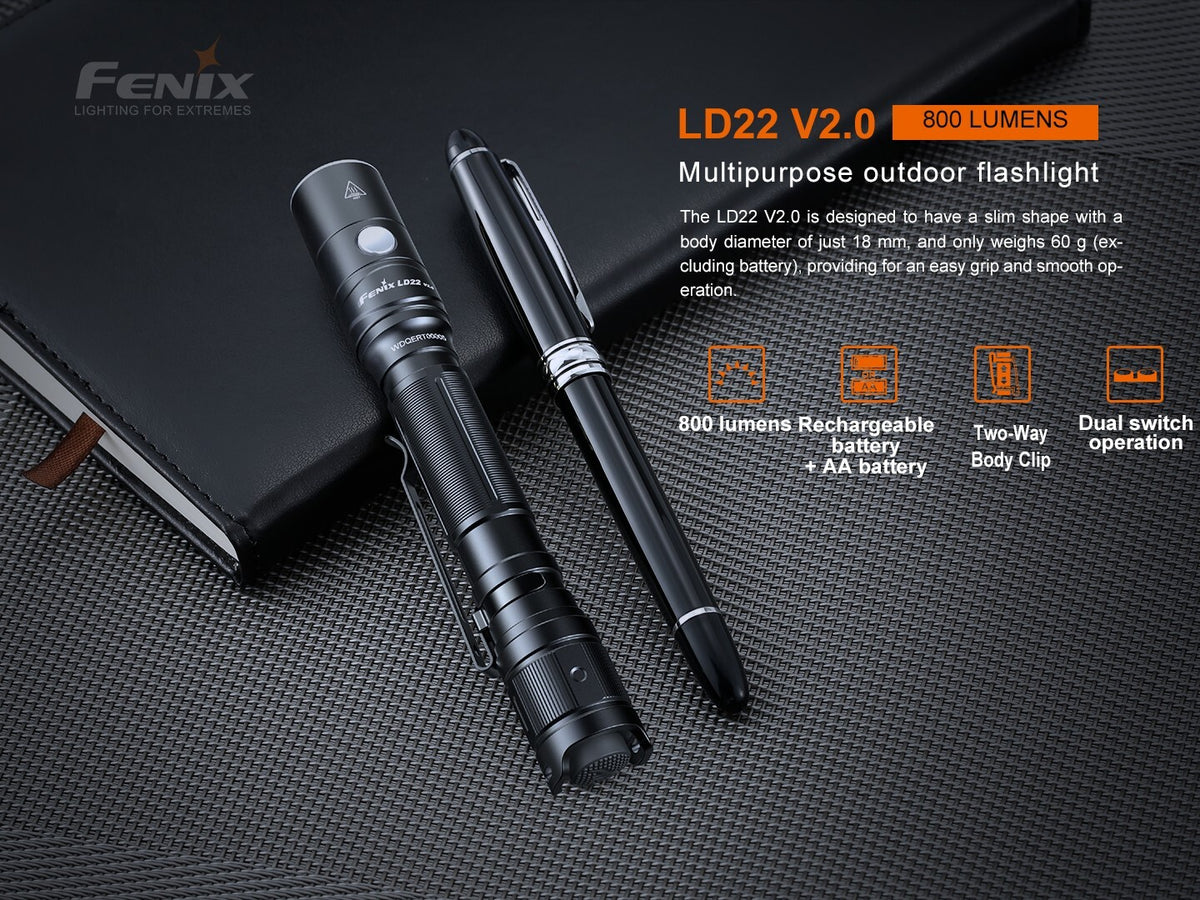 Rechargeable LED Flashlight 800 Lumens, Waterproof & Compact