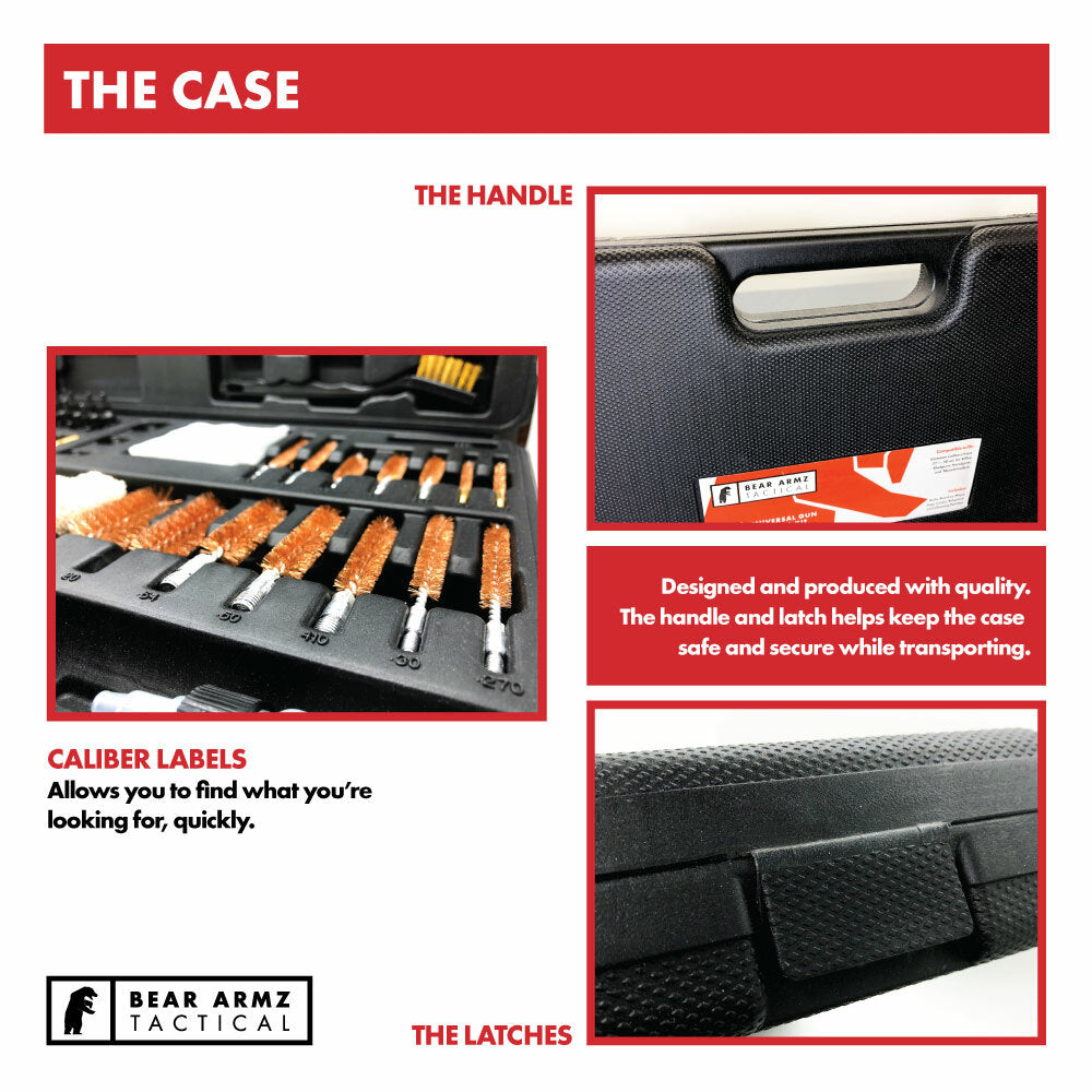 Universal Gun Cleaning Kit for Rifles, Pistols, Shotguns & Muzzleloaders