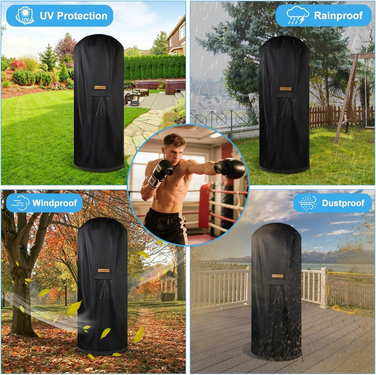 Outdoor Waterproof Punching Bag Cover for Standing Boxing Bag - 3 Sizes
