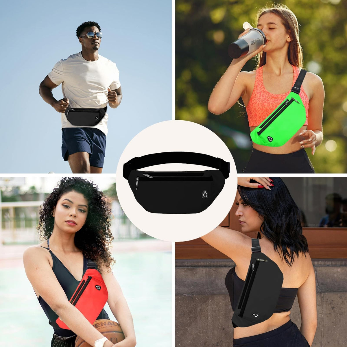 Waterproof Adjustable Fanny Pack for Travel Sports Running Men Women