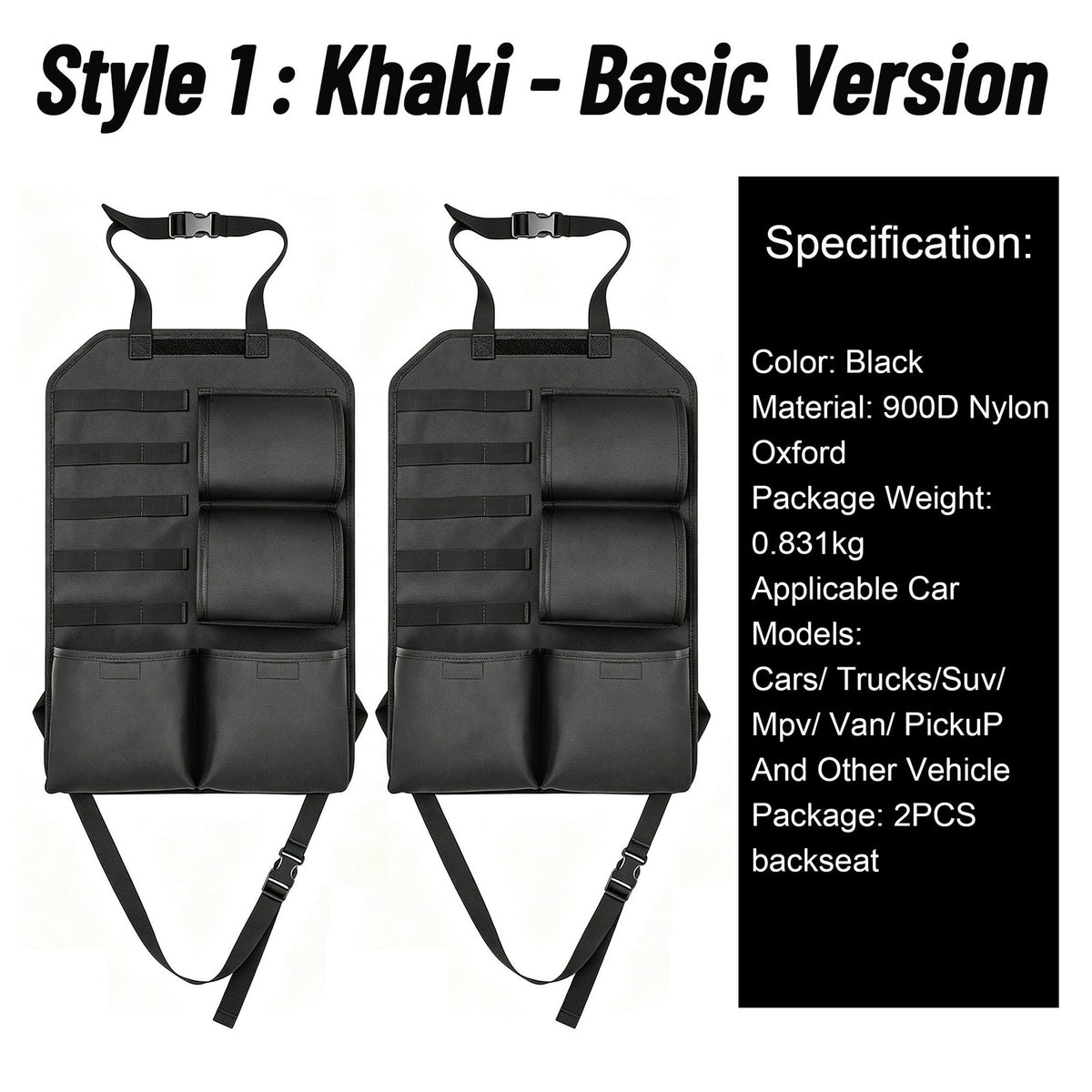 Vehicle Back Seat Gun Rack for Rifles Shotguns & Pistols - Universal Car & Truck Storage