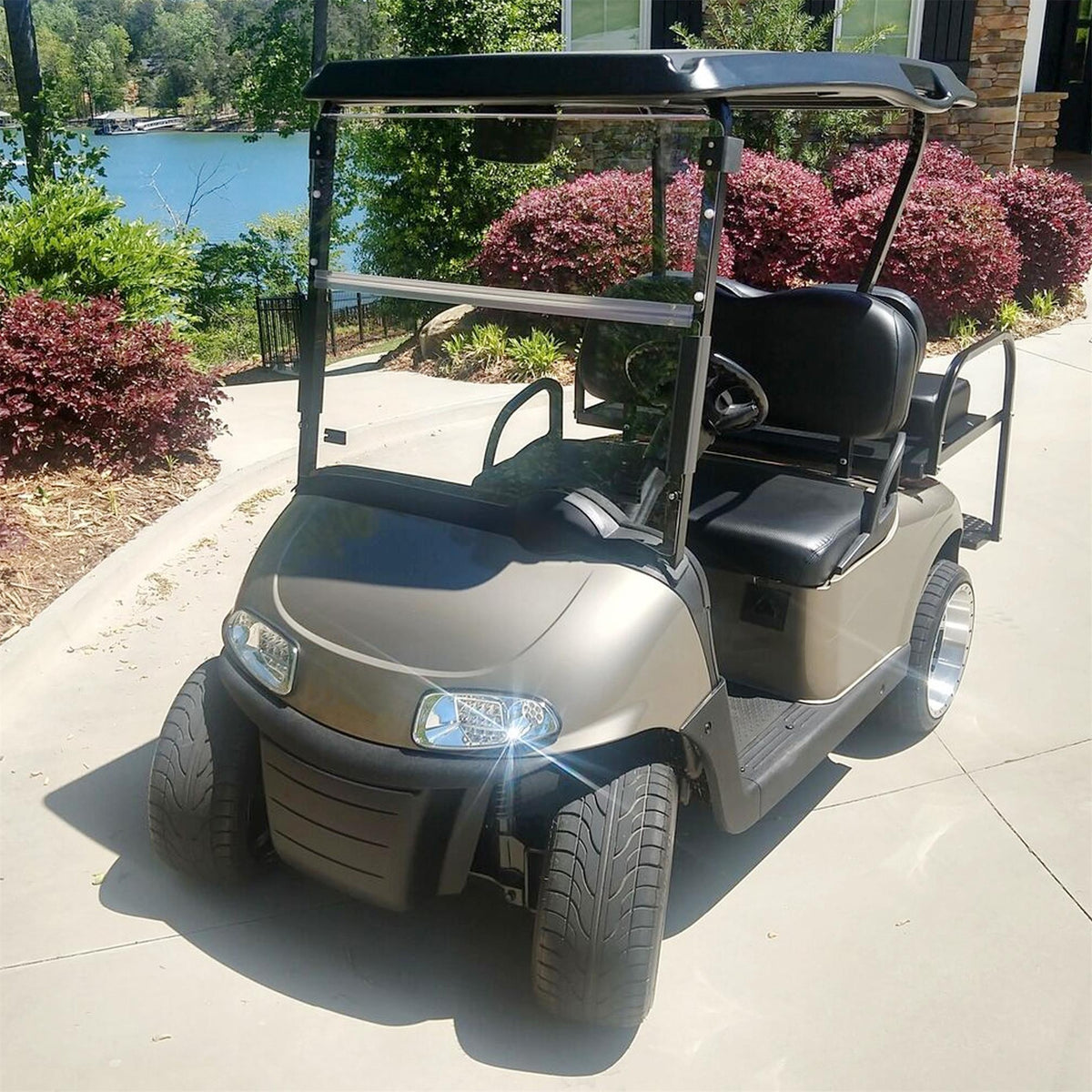 Foldable Clear Windshield for Golf Cart EZGO RXV 2008-Present Impact-Resistant