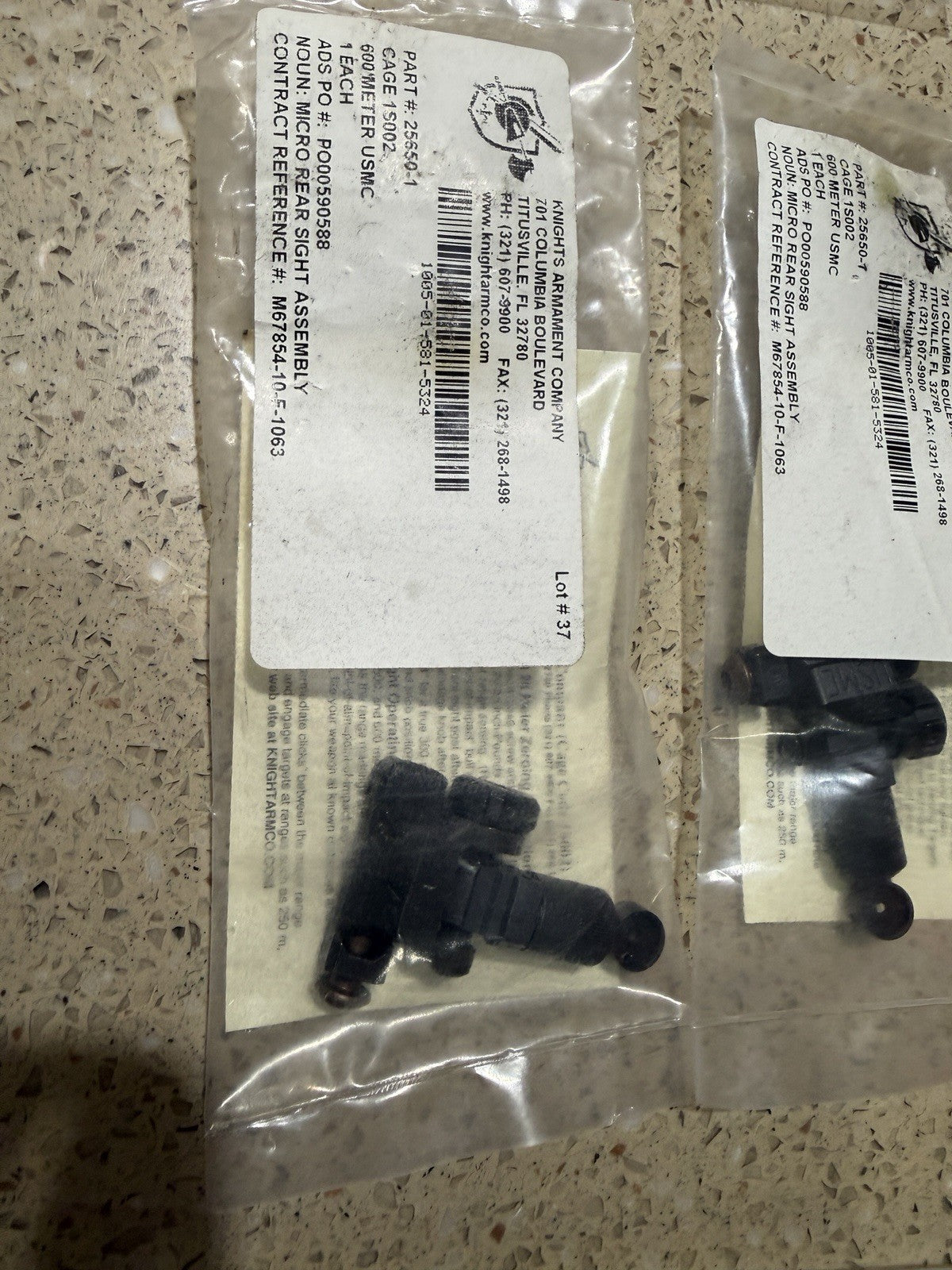 Knights KAC Micro Rear Iron Sight USMC Marked for Rifles & Tactical Use