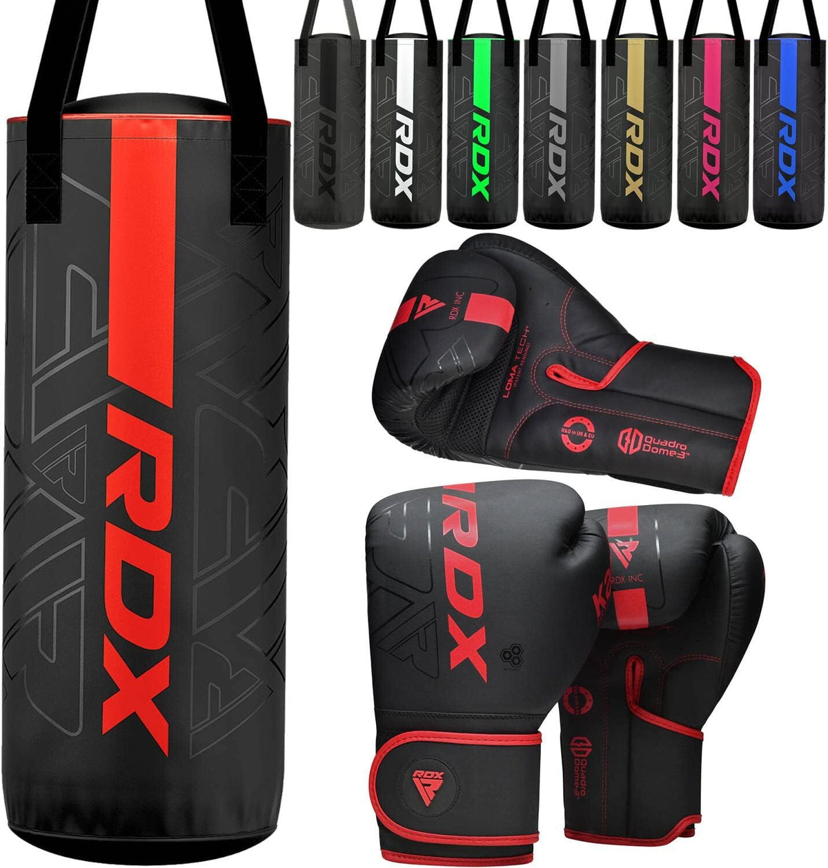 Unfilled 2FT Punching Bag with Punch Mitts for Kids - Red, Black, Gold