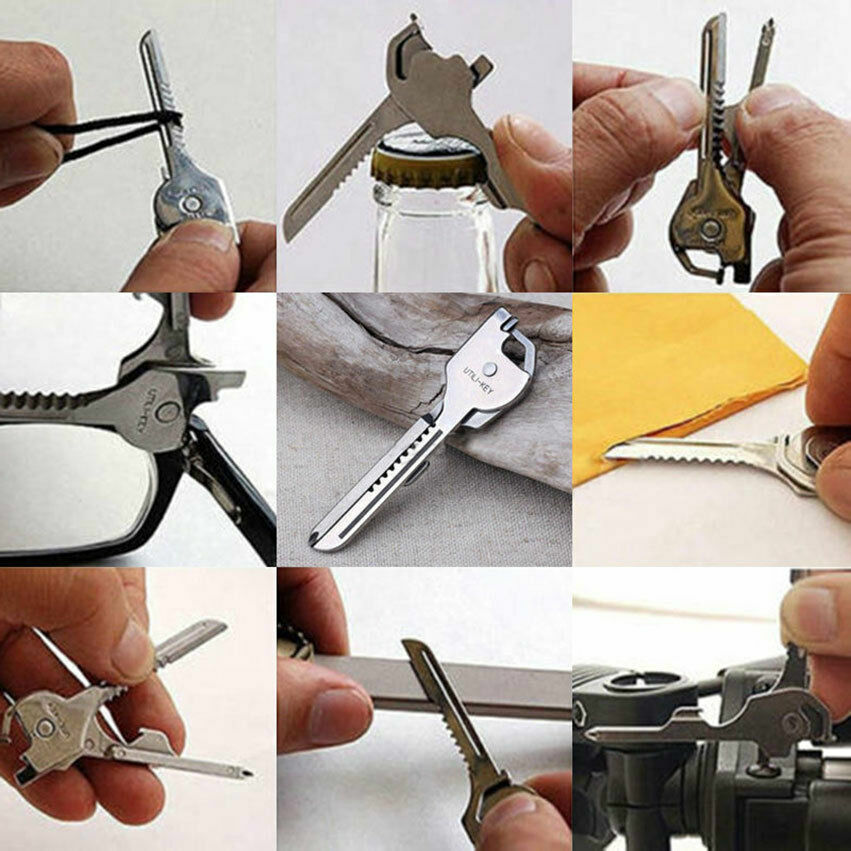 Multi-Function Keychain Screwdriver Tool with Bottle Opener and Knife
