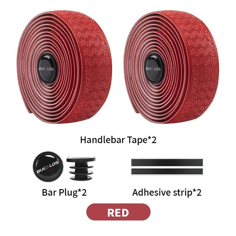 Road Bike Handlebar Tape Anti-Slip Waterproof PU EVA Wrap Set - Multiple Colors