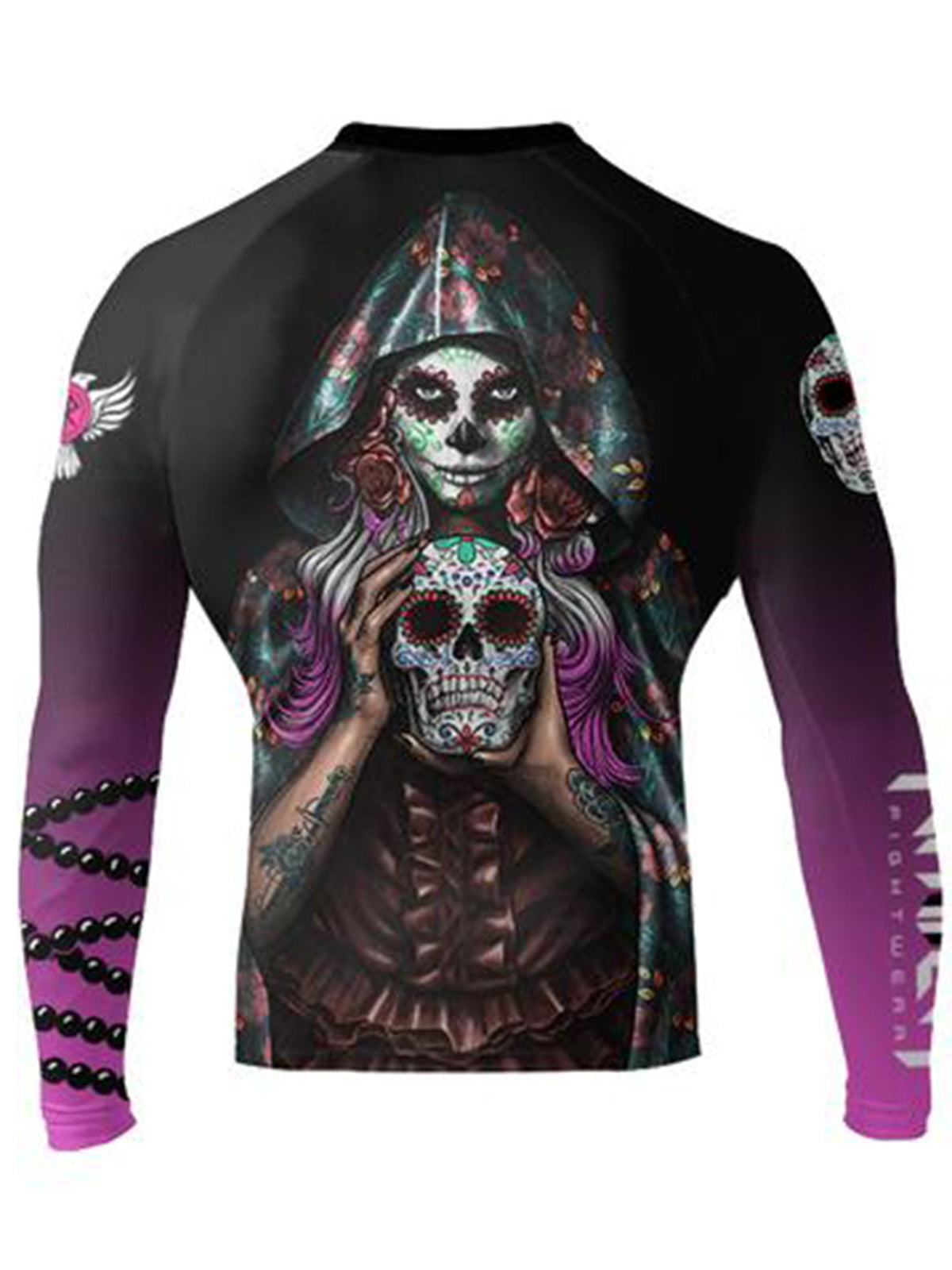 Men's Rash Guard for MMA BJJ - Long Sleeve Compression Shirt - Black