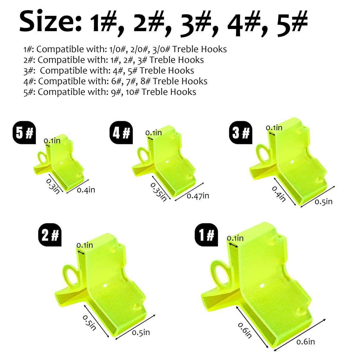 100pcs Fishing Hook Protector Covers Assorted Sizes Treble Hook Sheaths
