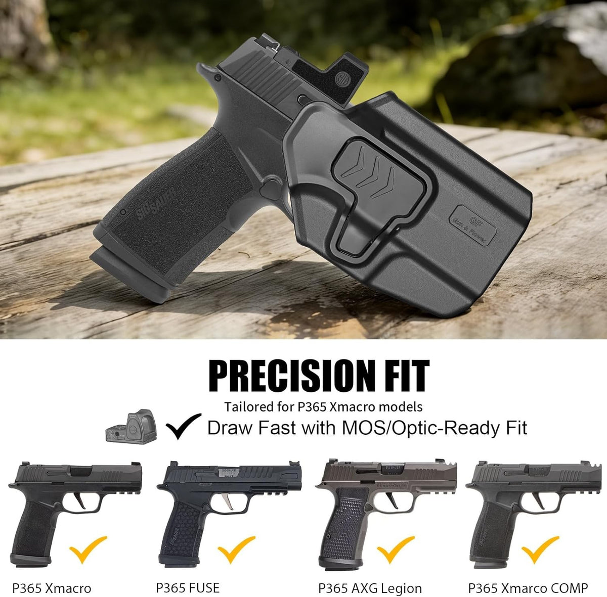 Level II OWB Holster for Sig Sauer P365 X-Macro - Outside Waistband RH Carry