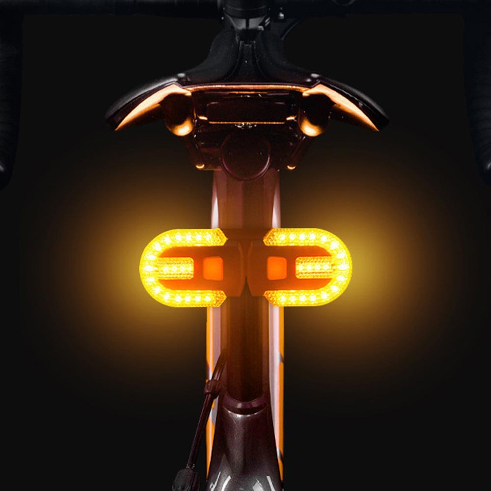 Bike Turn Signal Lights 2-Pack USB Rechargeable Front Rear with Remote