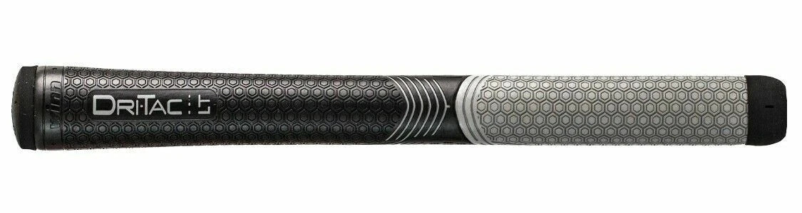 Oversize Golf Grip Black Gray Dri-Tac LT Less Taper - Multiple Sets Available