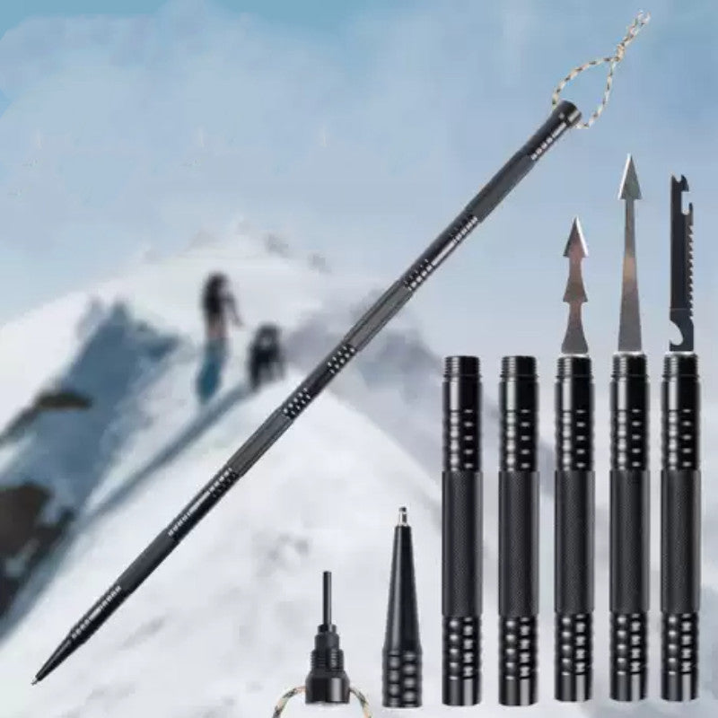 Multi-Functional Collapsible Hiking Pole with Emergency Whistle & Compass