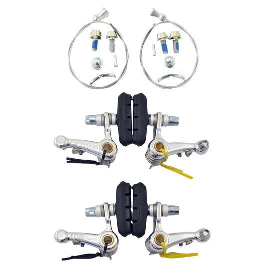 Cyclocross Cantilever Brake Set Front & Rear Silver - Bicycle Brake Components