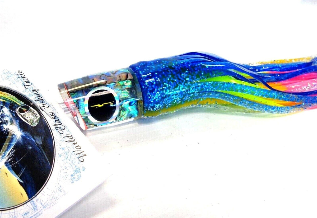 Big Game Trolling Lure with Paua Shell Head - Medium-Heavy Offshore Fishing Bait