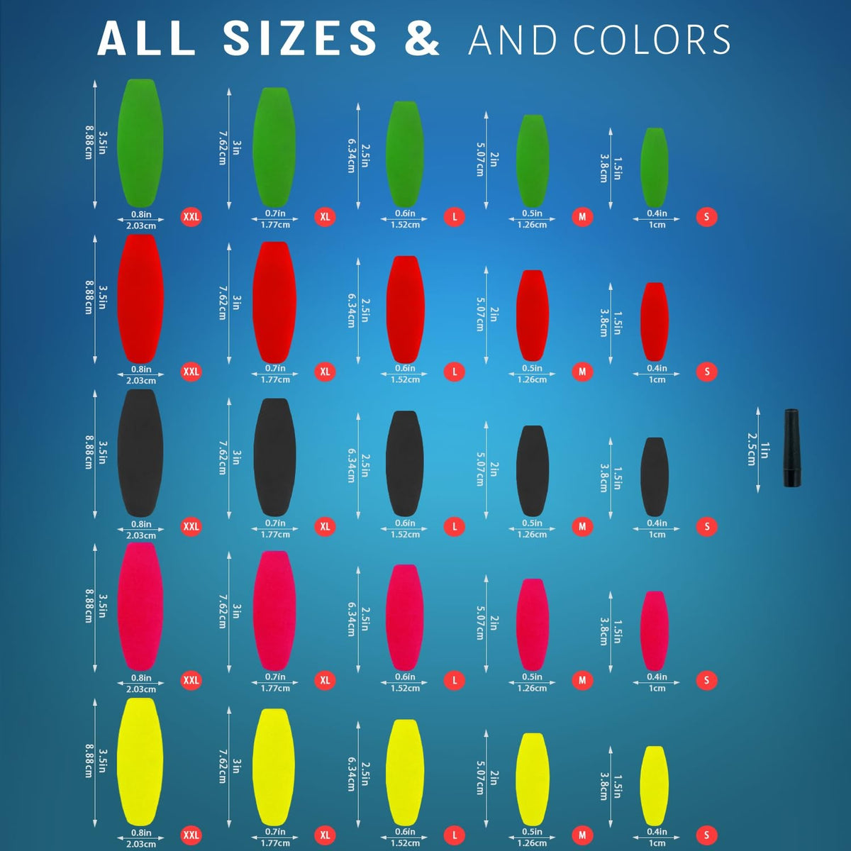 Vibrant Foam Fishing Bobbers for Catfish - 5 Sizes, Bright Floats for Freshwater & Saltwater Fishing