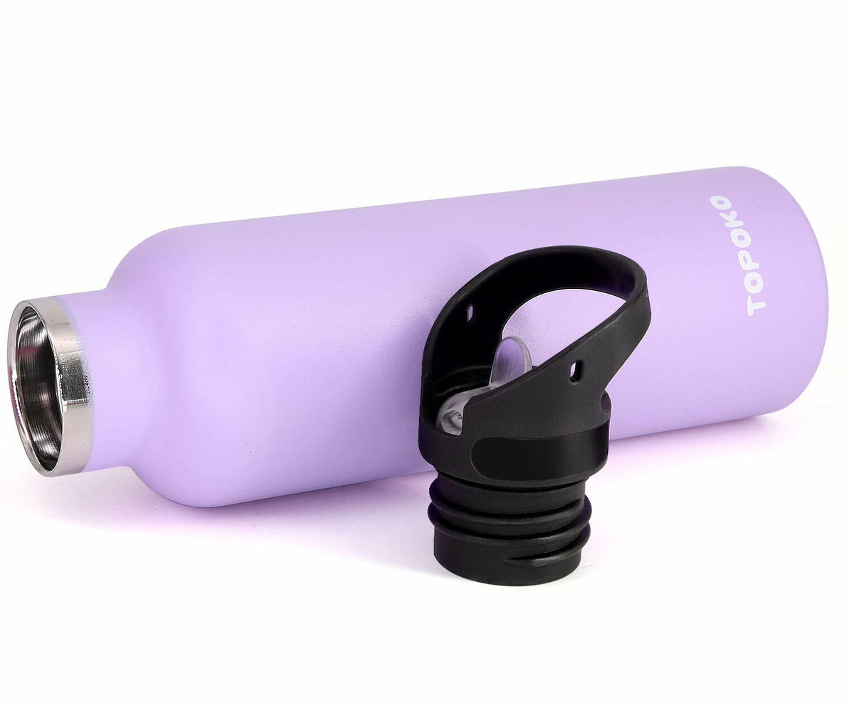25 oz Stainless Steel Double Wall Water Bottle with Leakproof Lid and Non-Slip Coating