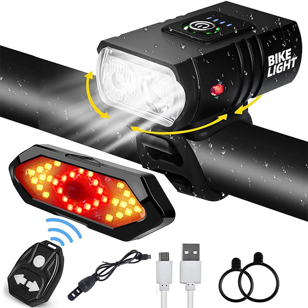 Rechargeable LED Bicycle Front and Rear Light with Horn and Power Bank Function
