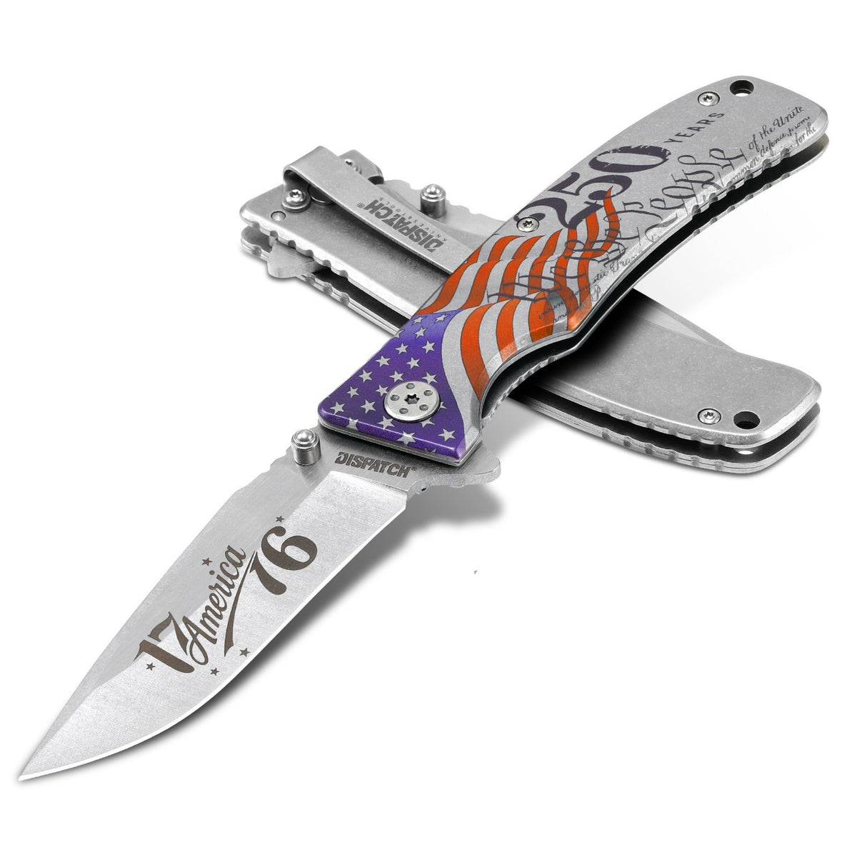 Patriotic 250th Anniversary Collectible Pocket Knife & Coin Set with Handle Options