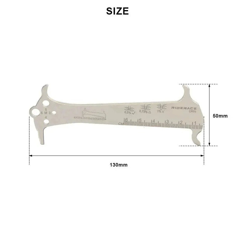 Bicycle Chain Wear Indicator Gauge Tool - Stainless Steel, Multi-Function