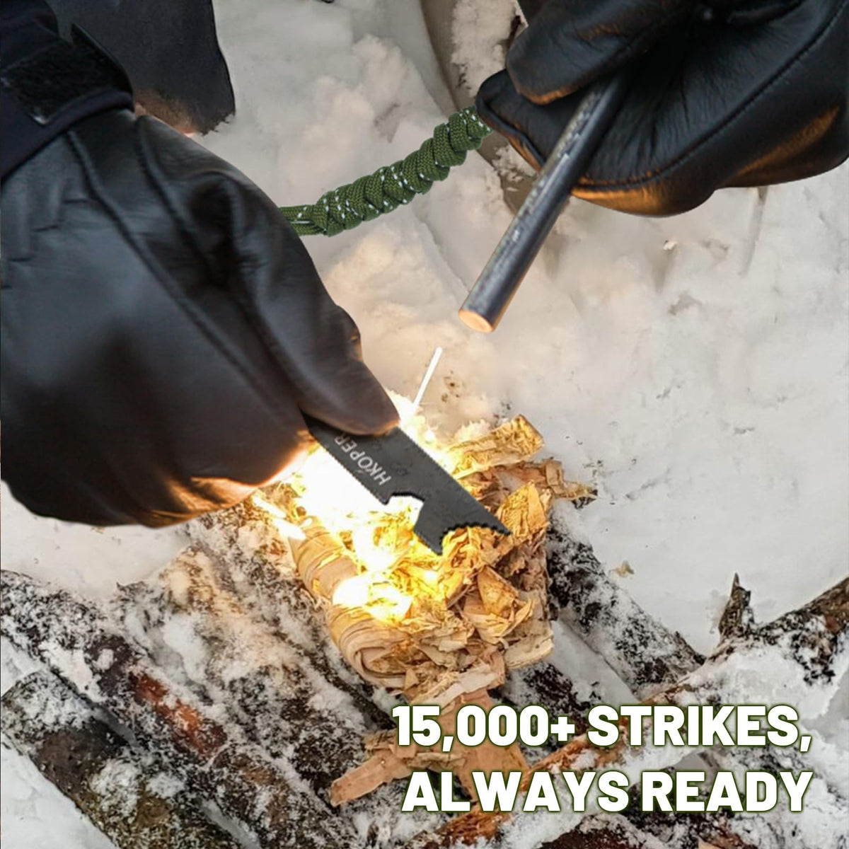 4 Inch Ferro Rod Fire Starter Kit with Multi-Tool for Camping Hiking Survival