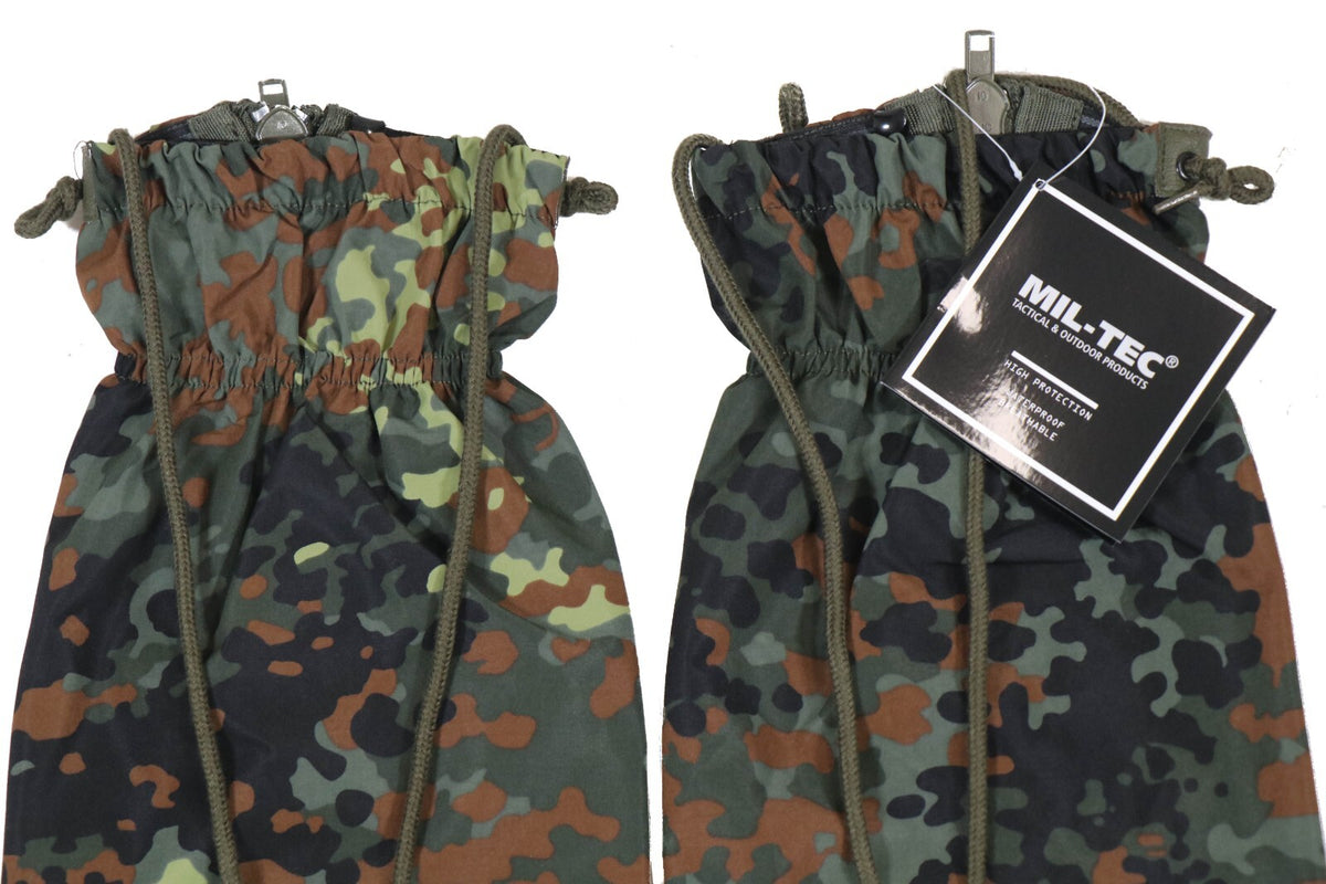 German Army Flecktarn Waterproof Snow Gaiters for Hunting Hiking Camping