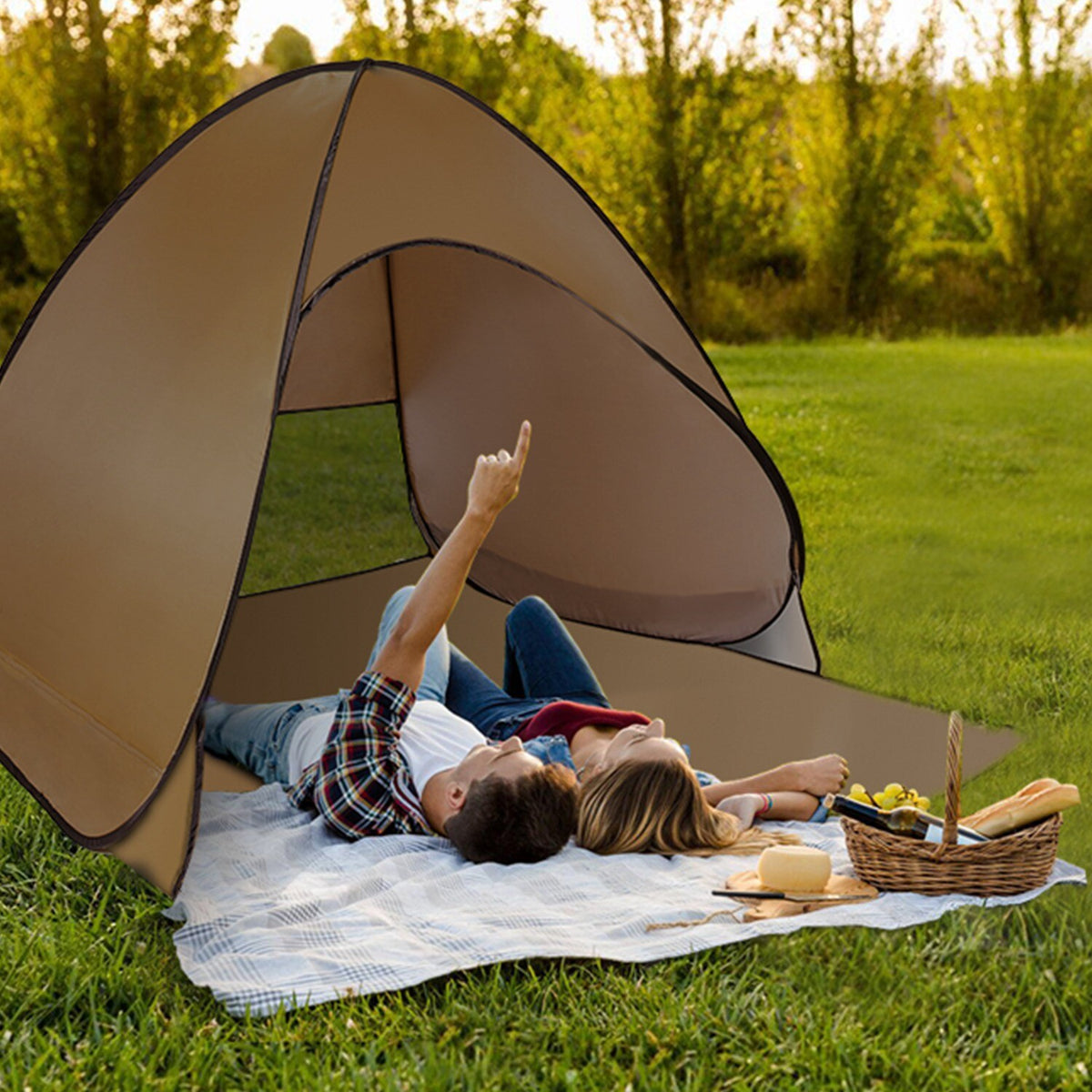Automatic Pop Up Beach Tent for 2-3 People Outdoor Camping Fishing Lake